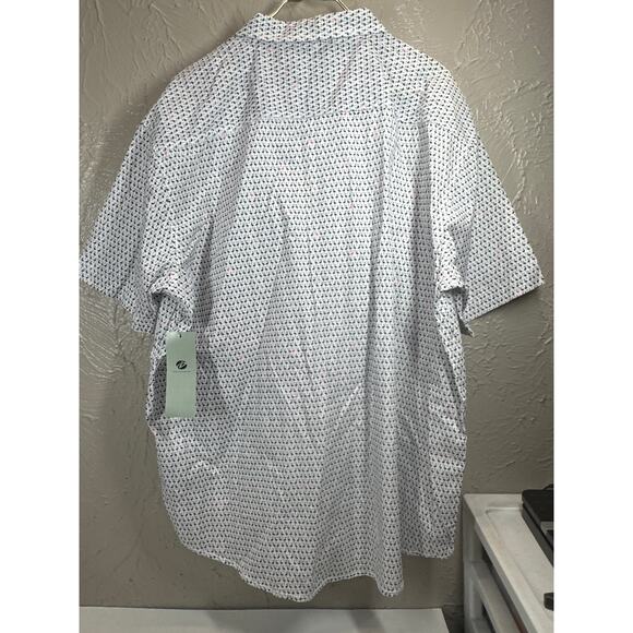 Geometrix By Drill Mens Flamingo Short Sleeve Button Down‎ Shirt Size 3XL NWT - Picture 2 of 7